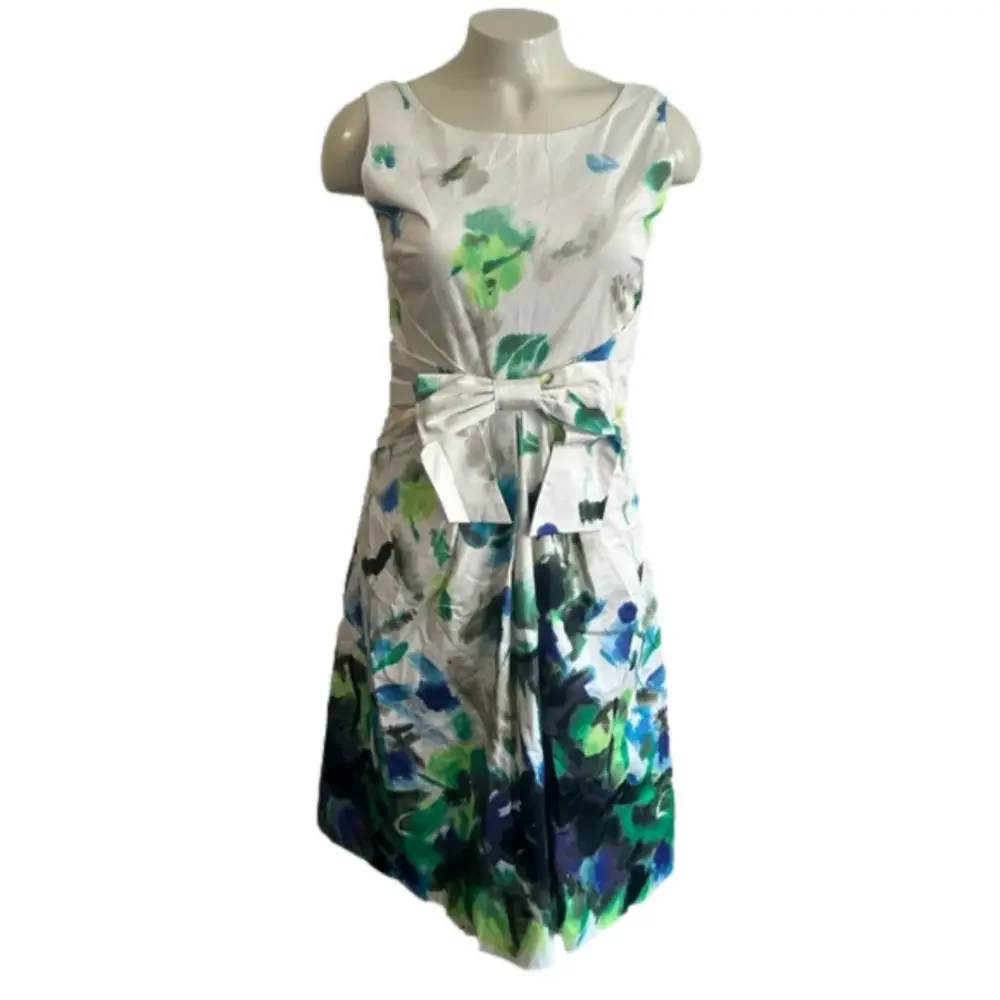 KATE SPADE SUMMER FLORAL NATURAL JULLIAN DRESS SZ 2